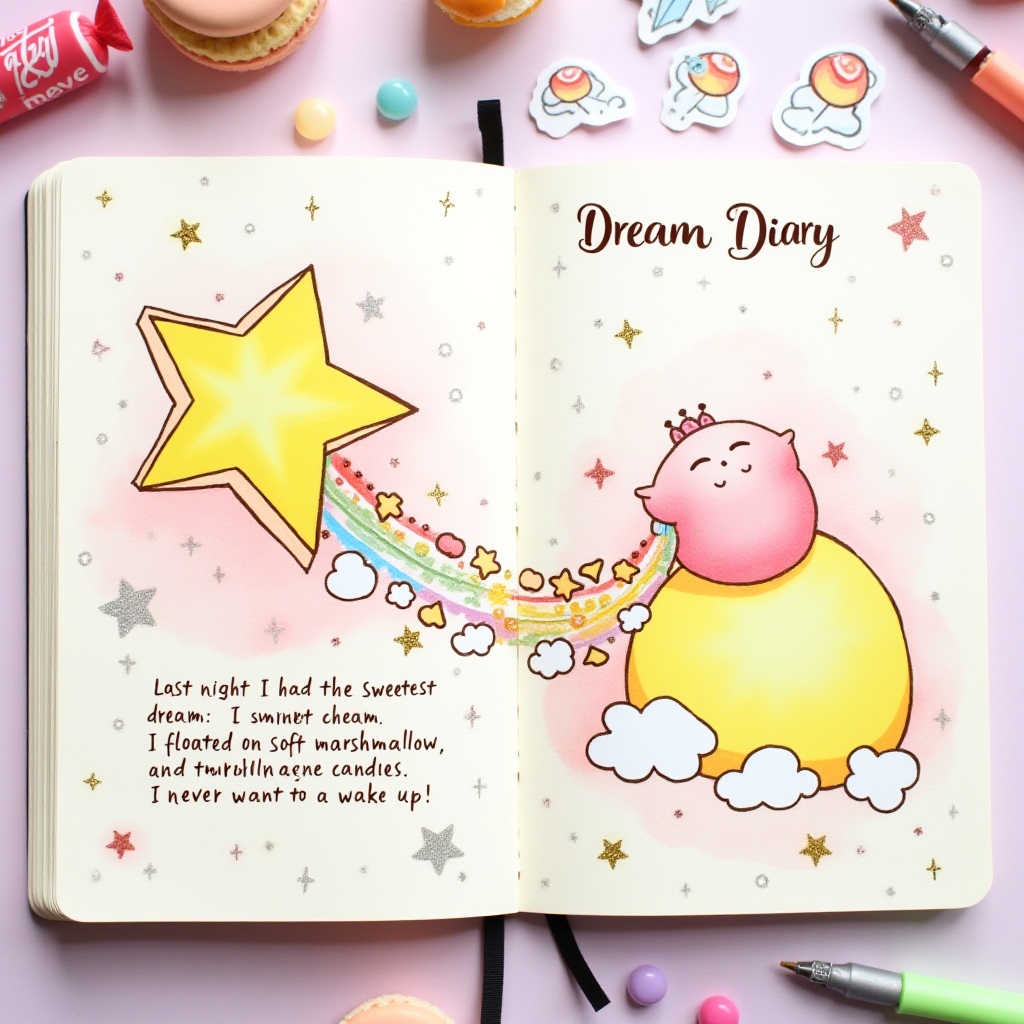 A hand-drawn bullet-journal double-page spread. At cover