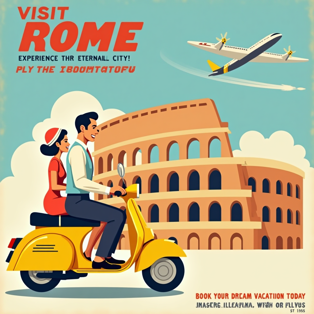 A vintage 1950s travel poster built cover