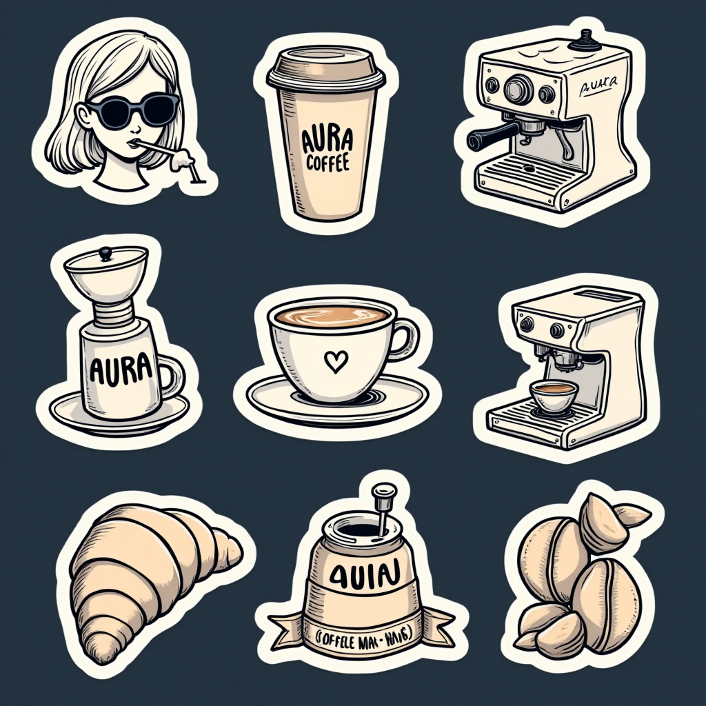 A modern trendy monoline vector sticker cover