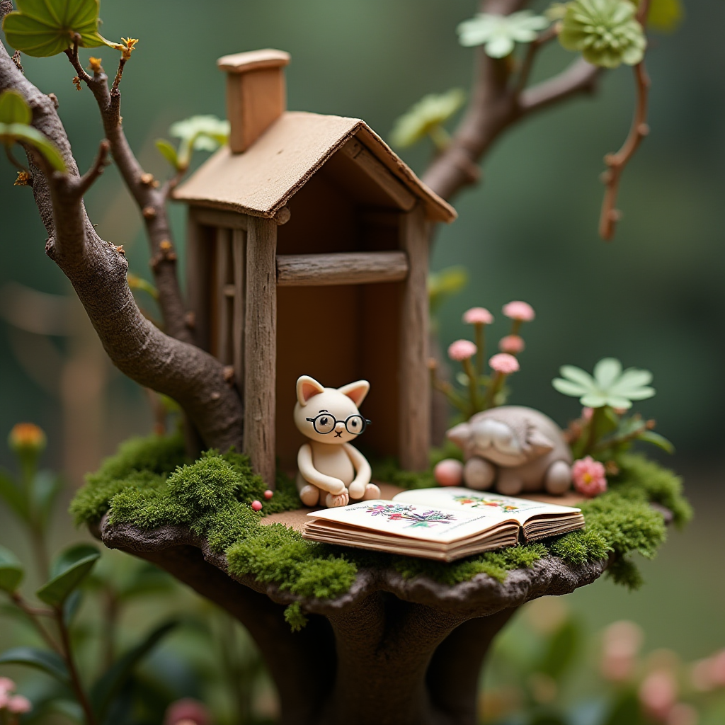 A photograph of a handcrafted diorama cover