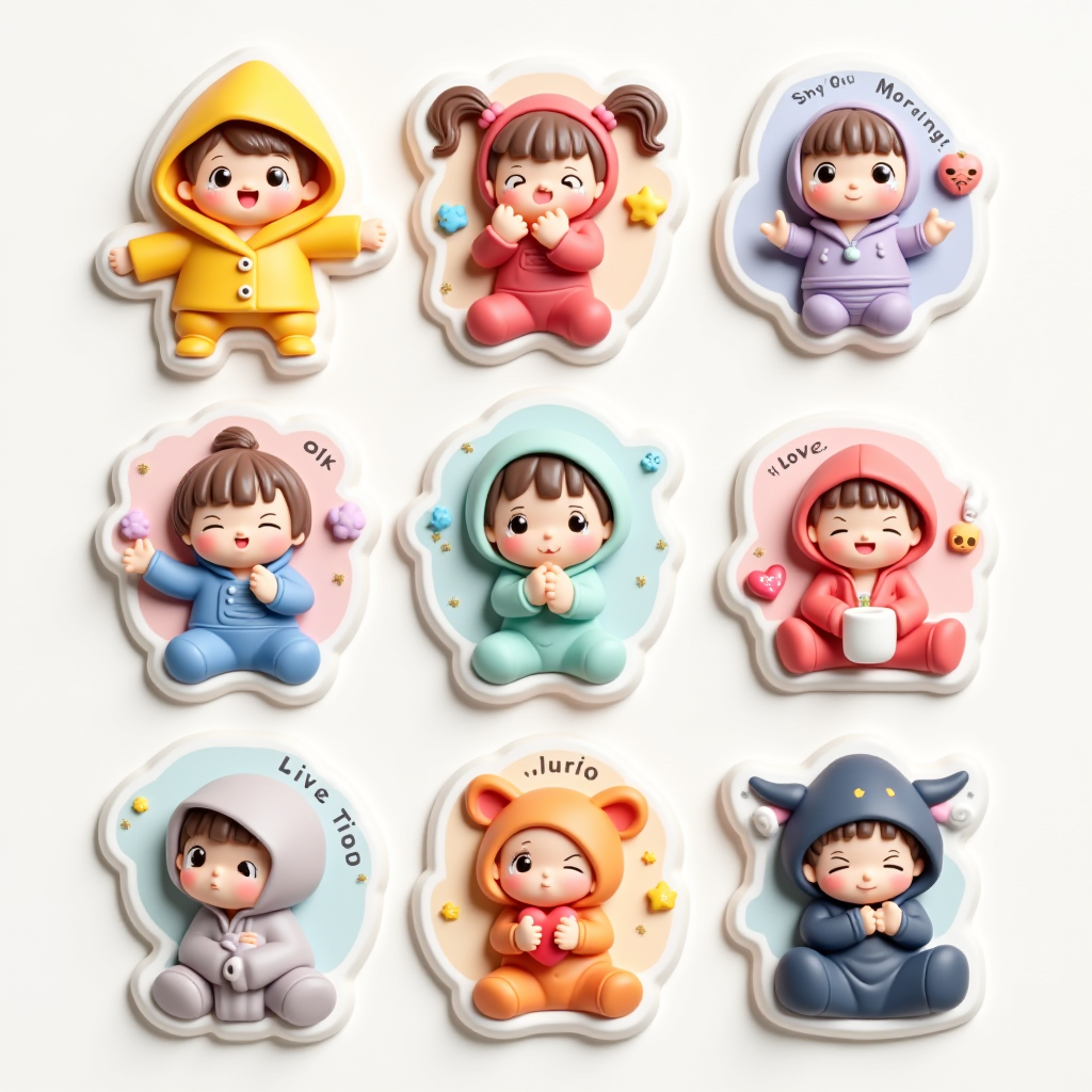 A vertical die-cut sticker sheet of cover