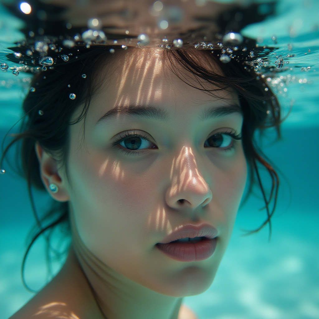 A vertical underwater macro close-up portrait cover